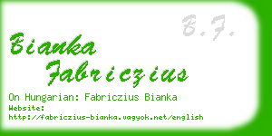 bianka fabriczius business card